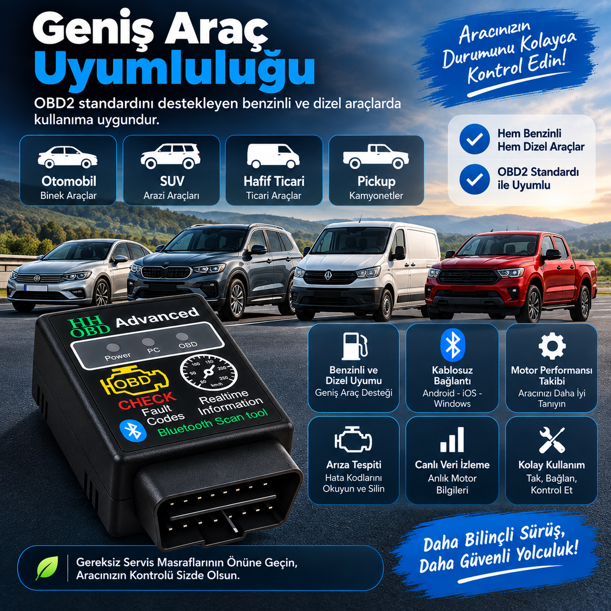Bluetooth Araç Diagnostik Cihazı